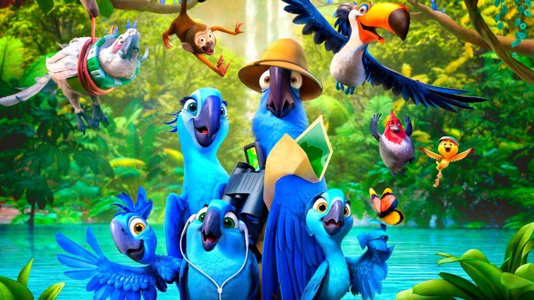 30 Best Movies for Animal Lovers, A group of colorful animals from the Rio movies gathered together