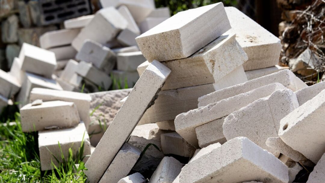 Stack of Eco-Friendly Bricks in a Sustainable Construction Site